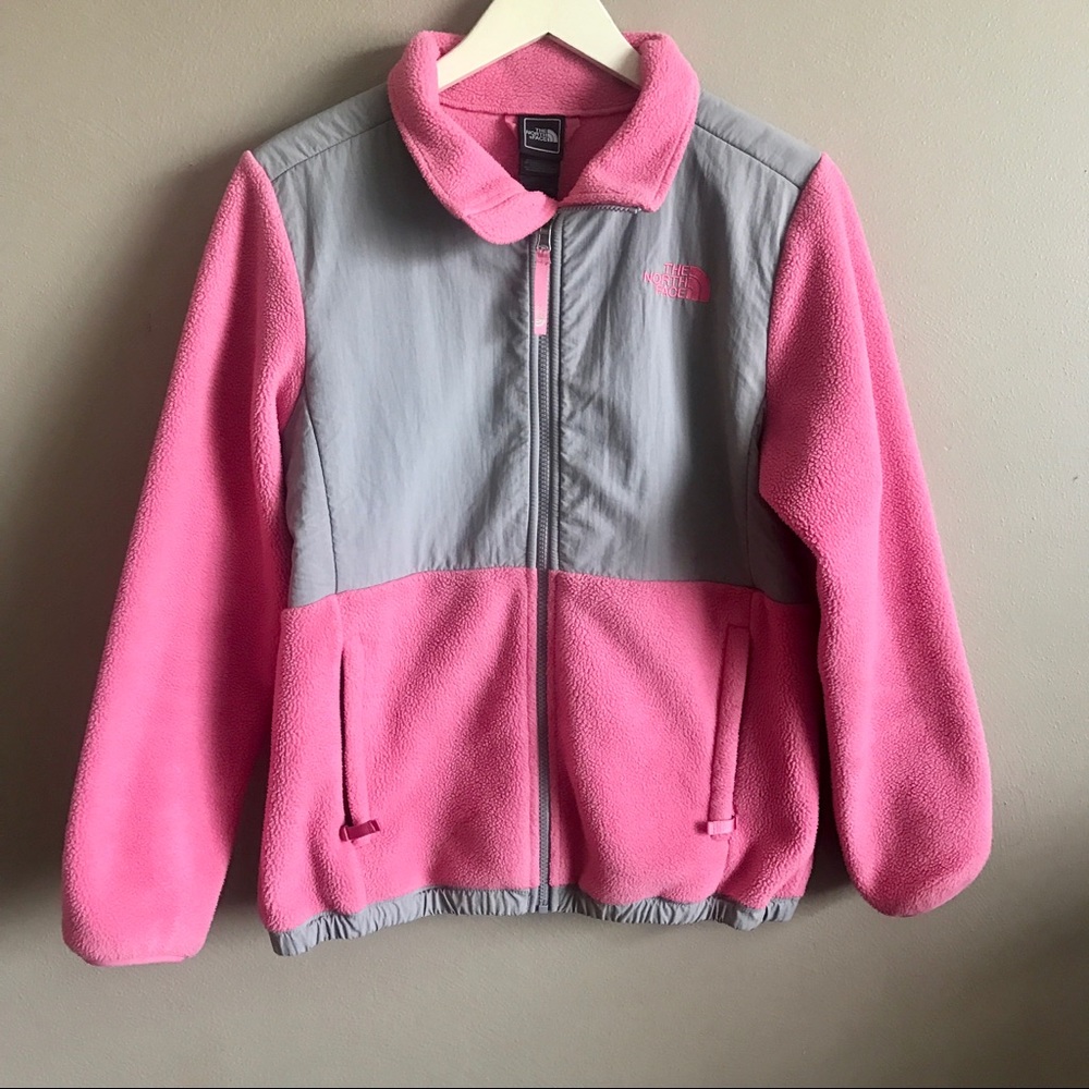 [The North Face] Pink Thick Winter Zip Up Jacket